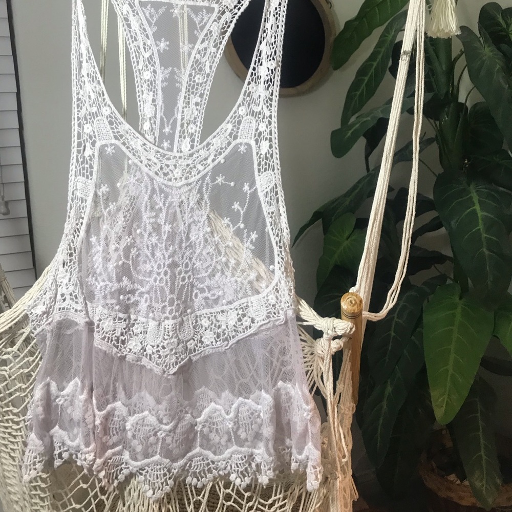 Lace Sheep Tank Top Cover Up